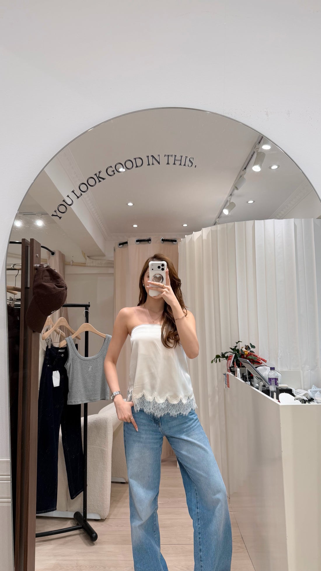 Satin Lace Tube Top