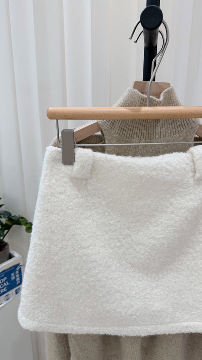 Textured White Skort