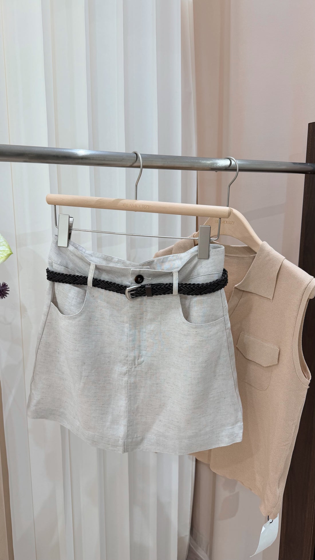 Linen Belted Skort