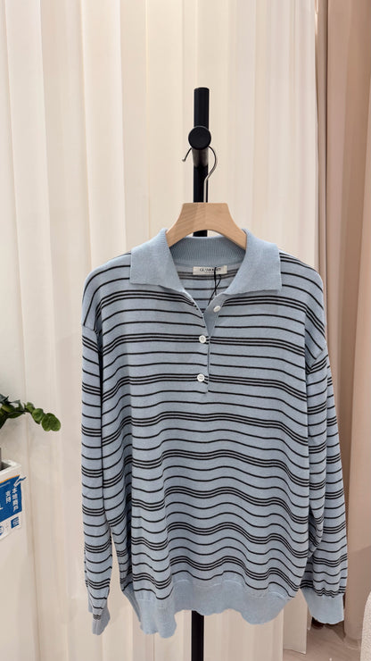 Baby Blue Striped Knit