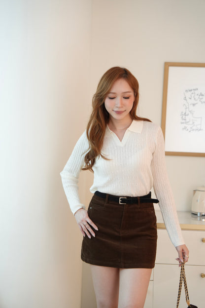 The Corduroy Belted Skort